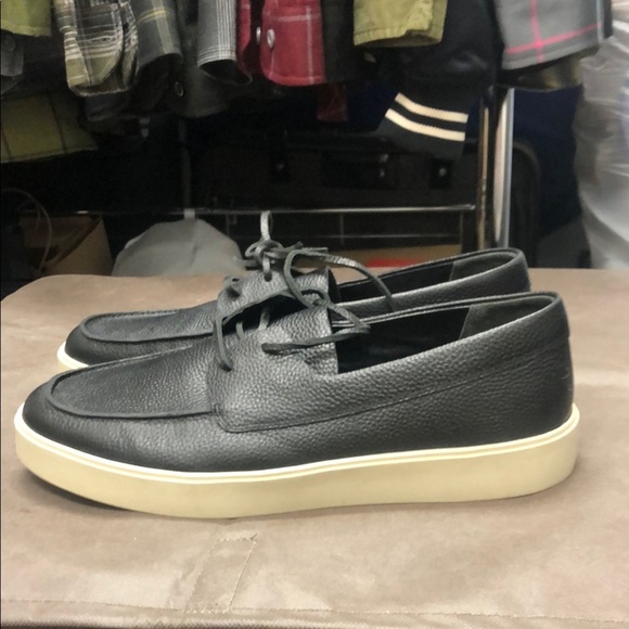 Vince “Todd” Black Leather Deck Shoes - Picture 2 of 6